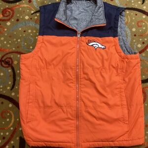 Denver Broncos reversible vest, mens large